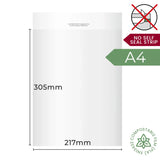 217x305mm (A4) Plain Lip Compostable Bag by eco-craft - made in the UK