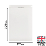 217x305mm (A4) Plain Lip Compostable Bag by eco-craft - made in the UK