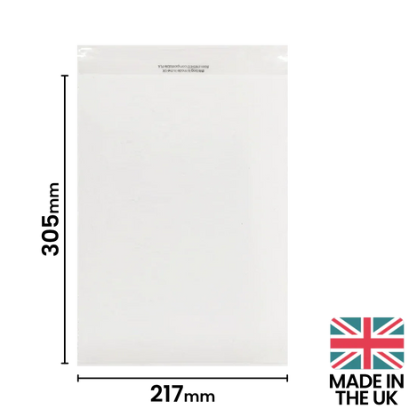 217x305mm (A4) Plain Lip Compostable Bag by eco-craft - made in the UK