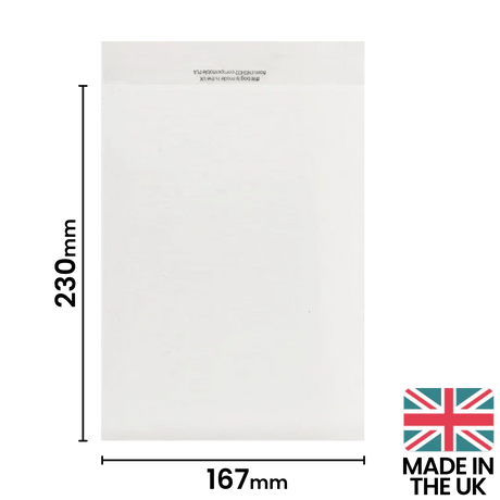 167x230mm (C5) Plain Lip Compostable Bag by eco-craft - made in the UK