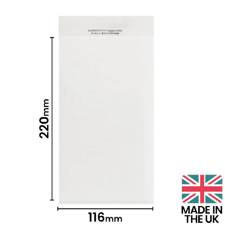 116x220mm Plain Lip Compostable Bag by eco-craft - made in the UK