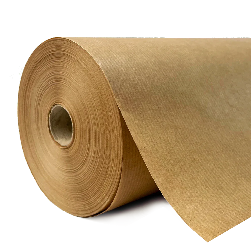 500mm x 200m Ribbed Brown Paper Roll by eco-craft - made in the UK