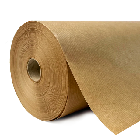 500mm x 200m Ribbed Brown Paper Roll by eco-craft - made in the UK
