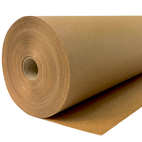 500mm x 200m Ribbed Brown Paper Roll by eco-craft - made in the UK