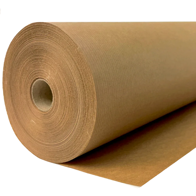 500mm x 200m Ribbed Brown Paper Roll by eco-craft - made in the UK