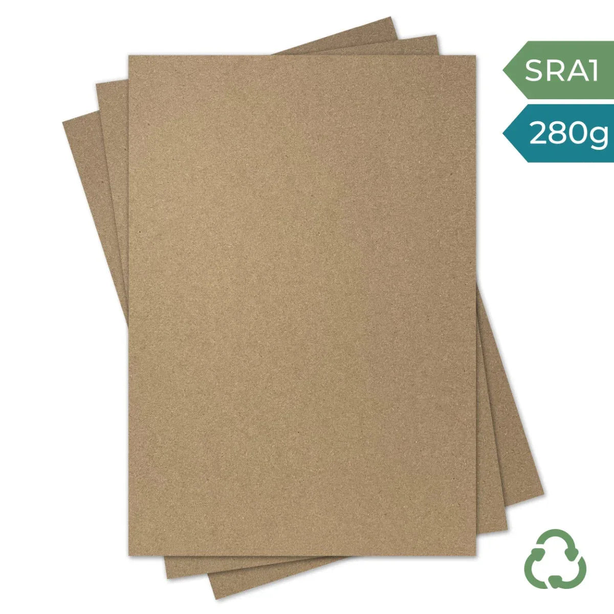 SRA1 Recycled 280g Hairy Manilla Card 125Pk by eco-craft - made in the UK