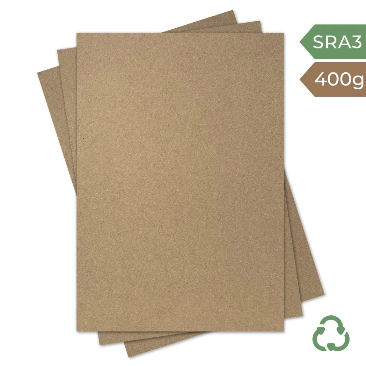 SRA3 Heavyweight Card - Hairy Manilla (Kraft Brown) - 400g by eco-craft - made in the UK