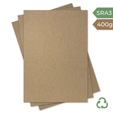 SRA3 Heavyweight Card - Hairy Manilla (Kraft Brown) - 400g by eco-craft - made in the UK