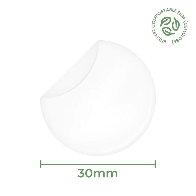 30mm Dia Clear Compostable Sealer Sticker by eco-craft - made in the UK