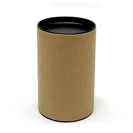 120mm x 76mm Packaging Tube - Black Ends Caps by eco-craft - made in the UK