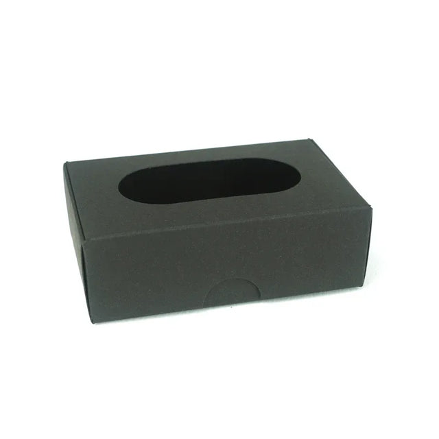 89x59x29mm Soap / Business Card Box With Viewing Window 10Pk-Black by eco-craft - made in the UK