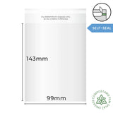 99x143mm Self Seal Compostable Bag by eco-craft - made in the UK