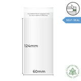 60x124mm Self Seal Compostable Bag by eco-craft - made in the UK