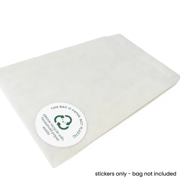 This Bag is Paper' Printed Labels for Glassine Bag (70 per A4 sheet) by eco-craft - made in the UK