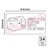 Sorry If I'm a little tatty, I'm Re-used' Printed Labels (24 per A4 sheet) by eco-craft - made in the UK