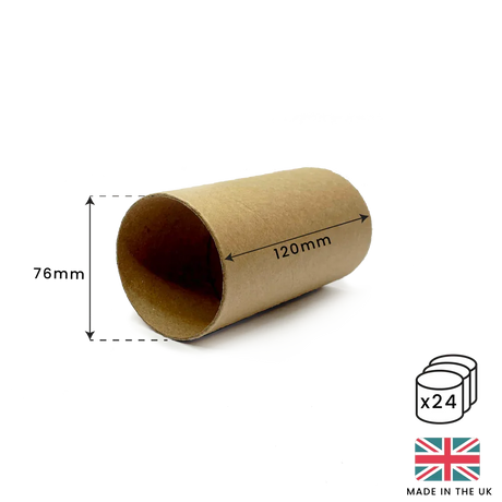 120mm x 76mm Packaging Tube - Black Ends Caps by eco-craft - made in the UK
