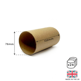 120mm x 76mm Packaging Tube - Gold Ends Caps by eco-craft - made in the UK