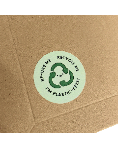 Re-use me, Recycled me, I'm Plastic Free' Printed Labels (35 per A4 sheet)